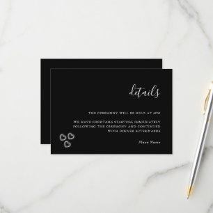 Tarjeta De Confirmación De Asistencia Boda Minimalista Elegante en Blanco y Negro