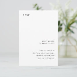 Tarjeta De Confirmación De Asistencia Boda minimalista elegante en negro y blanco