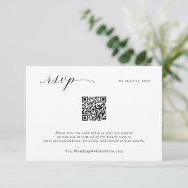 Tarjeta De Confirmación De Asistencia Boda Minimalista Elegante Simple con Tarjeta de Re