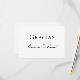Tarjeta De Confirmación De Asistencia Boda minimalista en español gracias