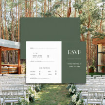 Boda minimalista escandinava verde musgo oscuro