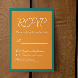 Tarjeta De Confirmación De Asistencia Boda minimalista mezcla y combina vibrante amanece