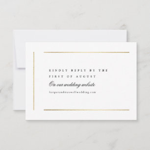 Tarjeta De Confirmación De Asistencia Boda minimalista moderna y elegante en blanco y ne