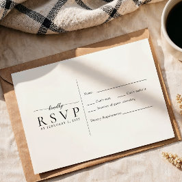 Tarjeta De Confirmación De Asistencia Boda Minimalista moderno