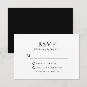 Tarjeta De Confirmación De Asistencia Boda Minimalista moderno y elegante