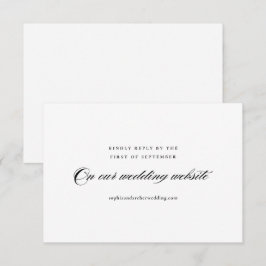 Tarjeta De Confirmación De Asistencia Boda minimalista negra y blanca elegante moderna