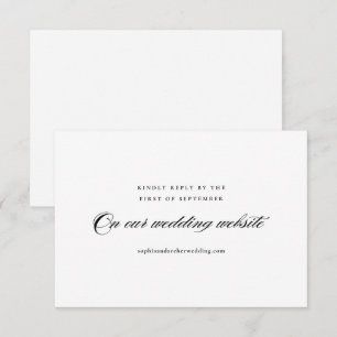 Tarjeta De Confirmación De Asistencia Boda minimalista negra y blanca elegante moderna