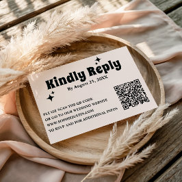 Tarjeta De Confirmación De Asistencia Boda Minimalista Retro Moderna