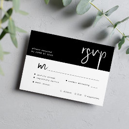 Tarjeta De Confirmación De Asistencia Boda mínimo de elección de la comida de guiones en