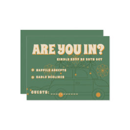 Tarjeta De Confirmación De Asistencia Boda mínimo de Vosvos verdes