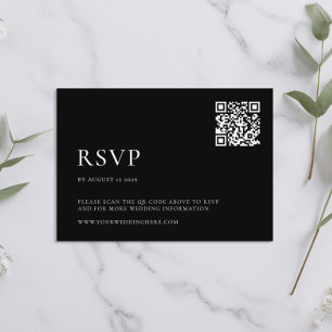 Tarjeta De Confirmación De Asistencia Boda mínimo moderno en blanco y negro