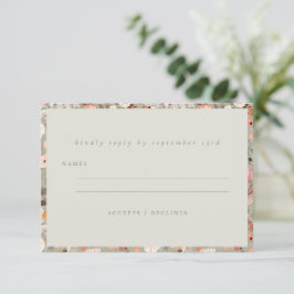 Tarjeta De Confirmación De Asistencia Boda Mínimo Rústico Neutral Earthy Floral Boho