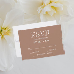 Tarjeta De Confirmación De Asistencia Boda Mocha Simple Style