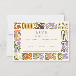 Tarjeta De Confirmación De Asistencia Boda moderna boho chic colorida