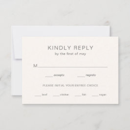 Tarjeta De Confirmación De Asistencia Boda moderna con monograma neutral