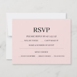 Tarjeta De Confirmación De Asistencia Boda Moderna con Rubor Rosa