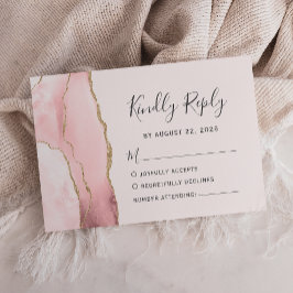 Tarjeta De Confirmación De Asistencia Boda Moderna de Agata Rosa Dorado