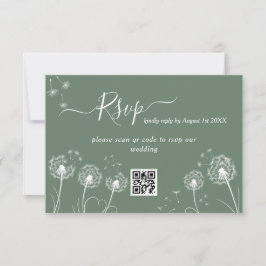 Tarjeta De Confirmación De Asistencia Boda moderna de flores silvestres verdes