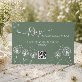 Tarjeta De Confirmación De Asistencia Boda moderna de flores silvestres verdes