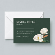 Boda moderna de magnolia verde bosque