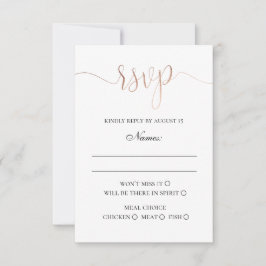 Tarjeta De Confirmación De Asistencia Boda moderna de oro. Minimalista simple elegante