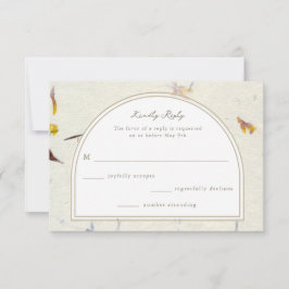 Tarjeta De Confirmación De Asistencia Boda moderna de papel floral botánico