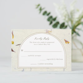 Tarjeta De Confirmación De Asistencia Boda moderna de papel floral botánico