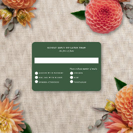 Tarjeta De Confirmación De Asistencia Boda moderna elegante de verano y otoño con desenf