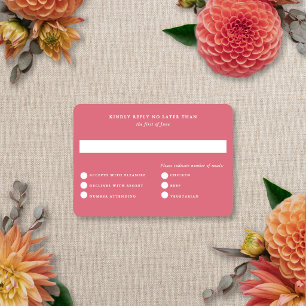 Tarjeta De Confirmación De Asistencia Boda moderna elegante de verano y otoño con desenf