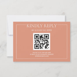 Tarjeta De Confirmación De Asistencia Boda moderna elegante pastel naranja