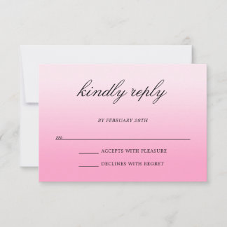 Tarjeta De Confirmación De Asistencia Boda moderna minimalista con ombre de algodón de a