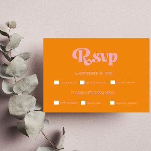 Tarjeta De Confirmación De Asistencia Boda Moderna Minimalista con Vibrantes Colores Nar