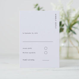 Tarjeta De Confirmación De Asistencia Boda moderna minimalista y chic de azul claro simp