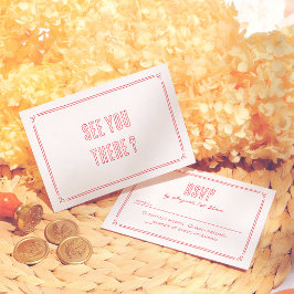 Tarjeta De Confirmación De Asistencia Boda Moderna Retro Dibujada a Mano Caprichosa