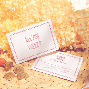 Tarjeta De Confirmación De Asistencia Boda Moderna Retro Dibujada a Mano Caprichosa