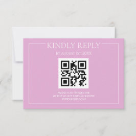 Tarjeta De Confirmación De Asistencia Boda moderna simple rosa pastel