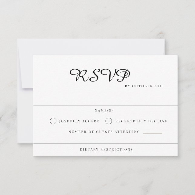 Tarjeta De Confirmación De Asistencia Boda moderno (Anverso)