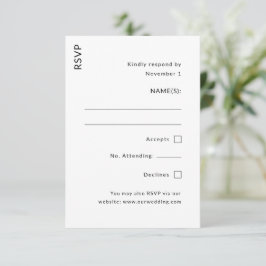 Tarjeta De Confirmación De Asistencia Boda moderno
