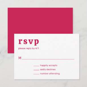 Tarjeta De Confirmación De Asistencia Boda moderno Amelia Magenta