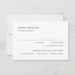 Tarjeta De Confirmación De Asistencia Boda moderno blanco y negro limpio