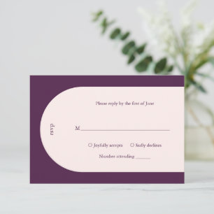 Tarjeta De Confirmación De Asistencia Boda moderno Camia Purple Arch