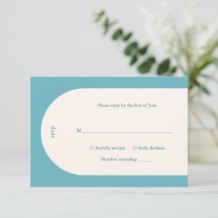 Tarjeta De Confirmación De Asistencia Boda moderno Camila Aqua Arch