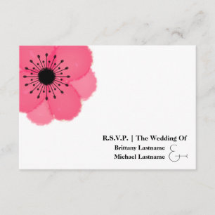 Tarjeta De Confirmación De Asistencia Boda moderno de Anemone Rosado Caliente R.S.V.P.