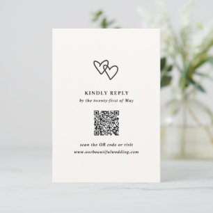 Tarjeta De Confirmación De Asistencia Boda moderno de cardíacas dibujadas a mano