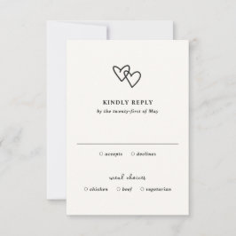 Tarjeta De Confirmación De Asistencia Boda moderno de cardíacas dibujadas a mano