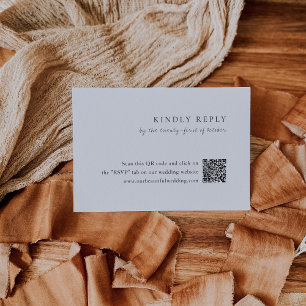 Tarjeta De Confirmación De Asistencia Boda moderno de código QR en blanco y negro minima