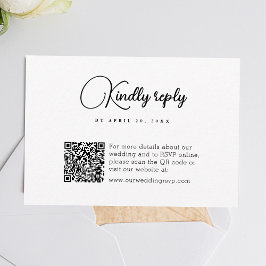Tarjeta De Confirmación De Asistencia Boda moderno de código QR simple