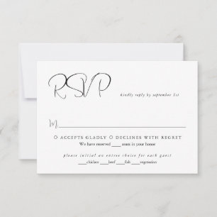 Tarjeta De Confirmación De Asistencia Boda moderno de escritura Minimalista simple y ele