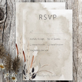 Tarjeta De Confirmación De Asistencia Boda moderno de Rustic Boho Bouquet