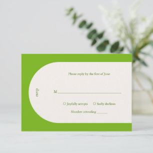 Tarjeta De Confirmación De Asistencia Boda moderno del Arco Verde de Camila